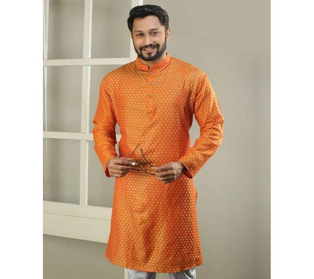 Falgun Semi Long Cotton Punjabi  Men