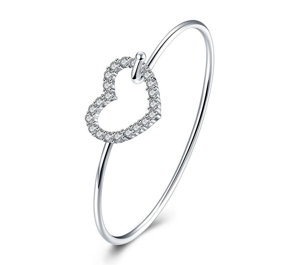Heart shaped zircon stone setting bracelet 