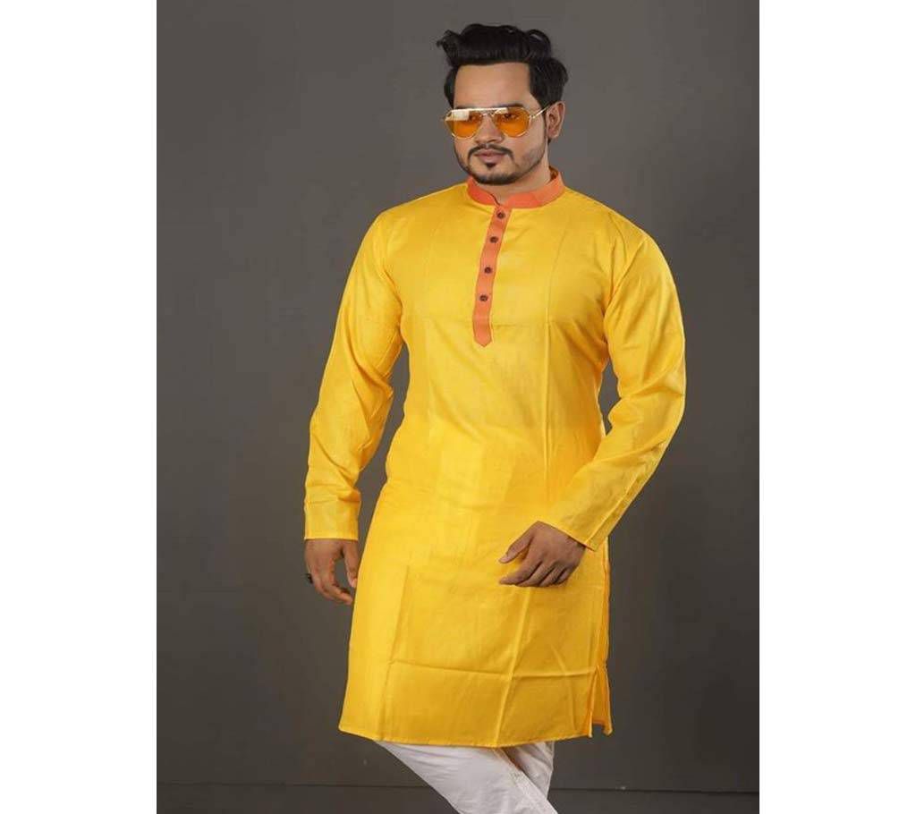 Falgun Semi Long Cotton Punjabi For Men