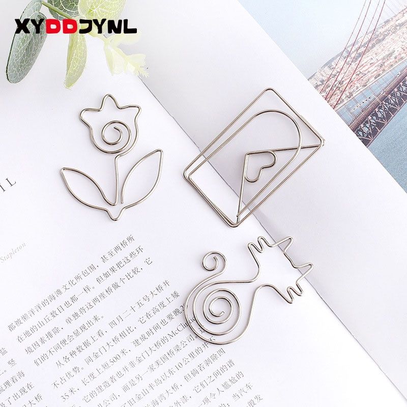 1pcs Metal Bookmark Cartoon Animal Paperclip Shape Creative Book Holder Memo Clip Stainless Steel Message Folder