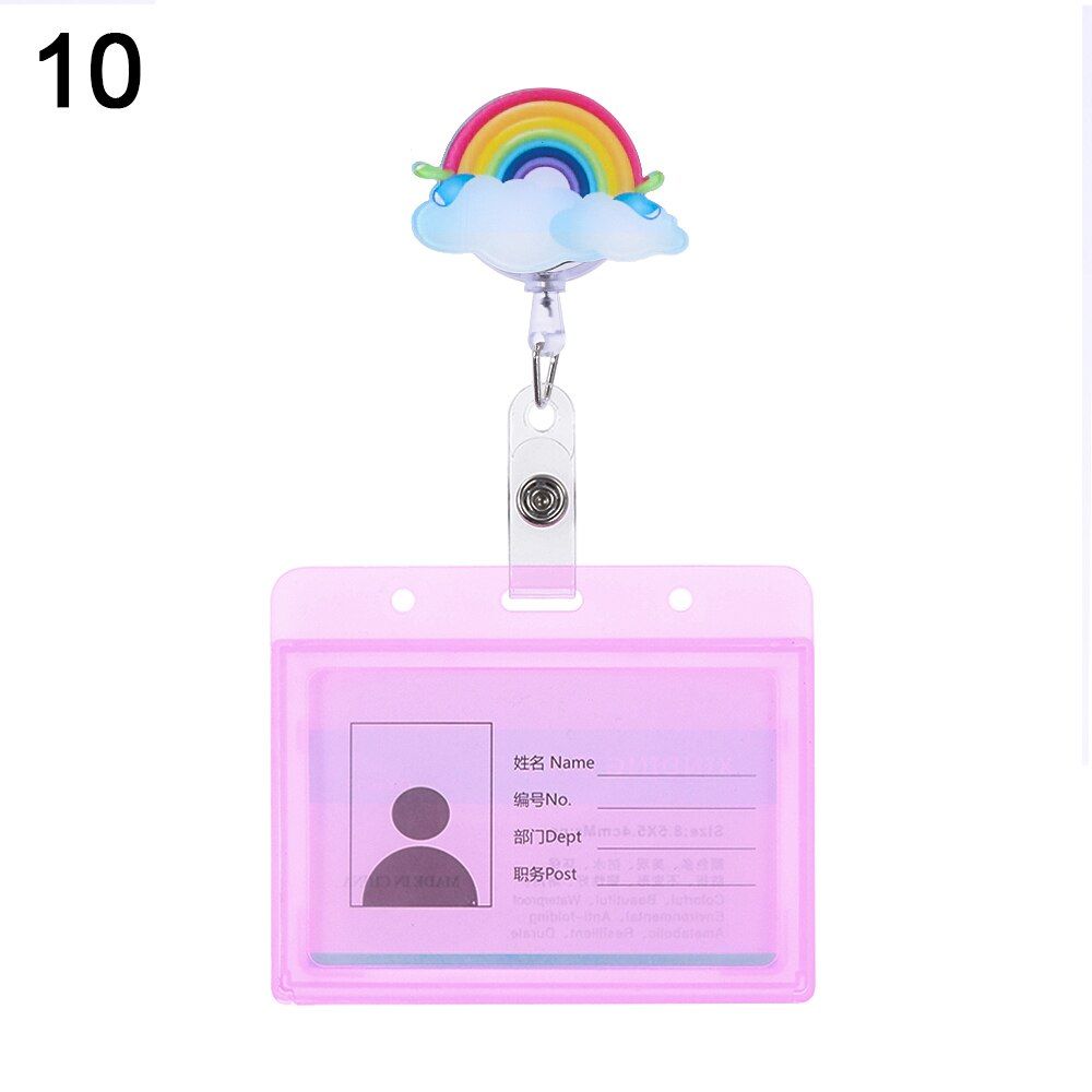 Cartoon Nurse  ID Badge Holder with Retractable Reel, Retractable Metal Clip Business Work Card/Name Tags Badge Holders