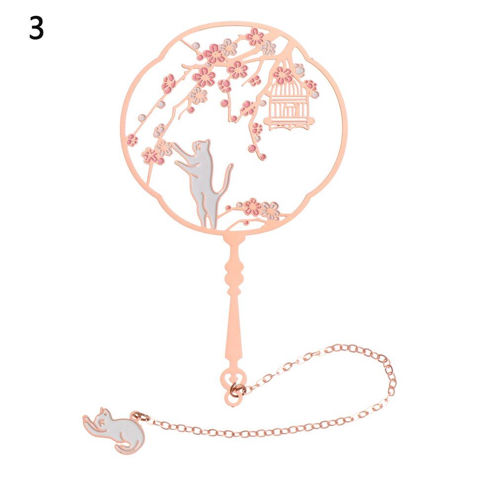 Chinese Style Leaf Retro Book Markers Copper Metal Tassel Bookmark Book Holder Stationery Supplies