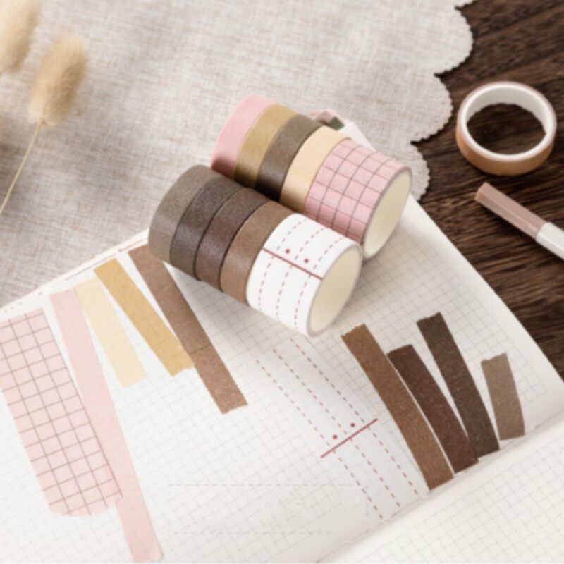 Panda Online 10 Rolls/Set Masking Tape Set Vintage Basis Merry Christmas Decorate Journal Gift Wrapping Stationary School Office Supplies