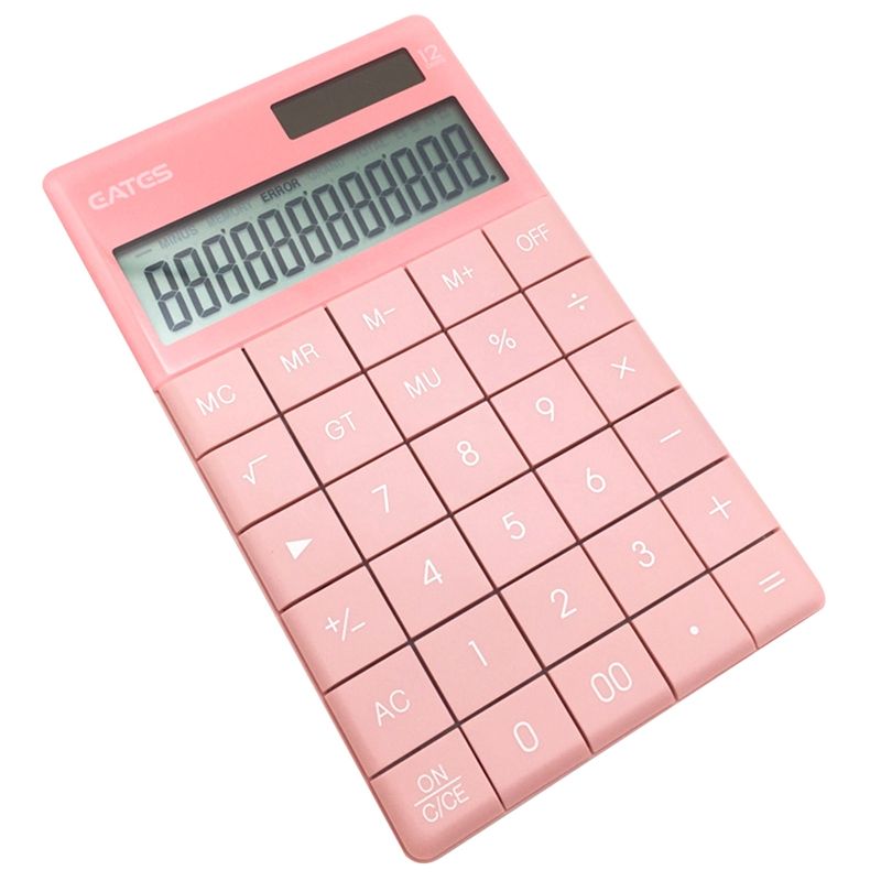 EATES Q5 Handheld Desktop Calculator With12 Digit Display and Solar Dual  Supply Standard Function Calculators (Pink)