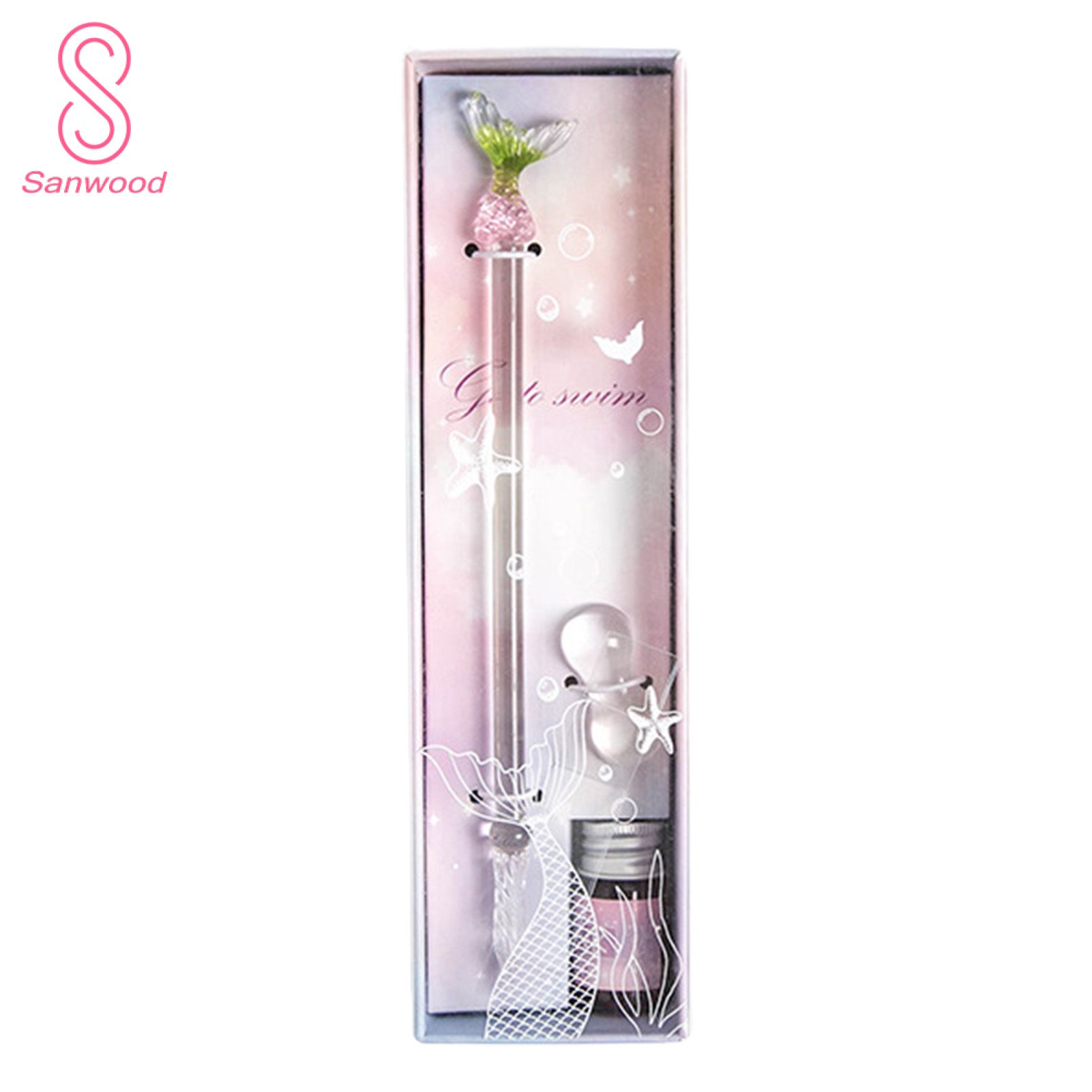 1Set Signature Pen Lovely Clear Handwriting Beautiful Crystal Dip Pen Set for Decoration