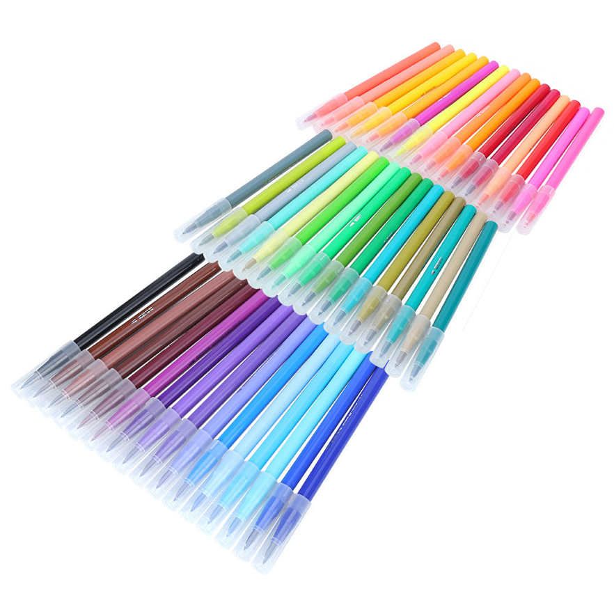 Children Painting 12/18/24/36/48 Colors Soft Tip Colorful Brush Pen Set Art Markers Stationery