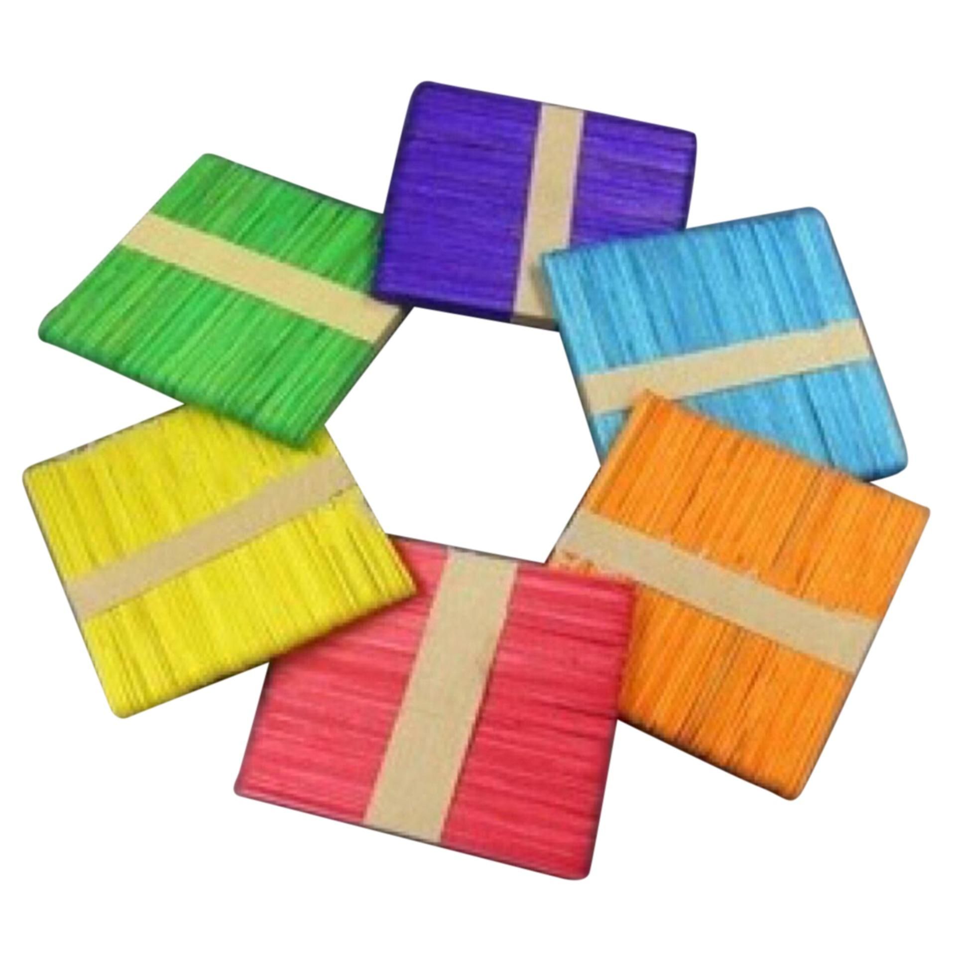 Solid Coloured Wooden pop-sticks - 6 packs