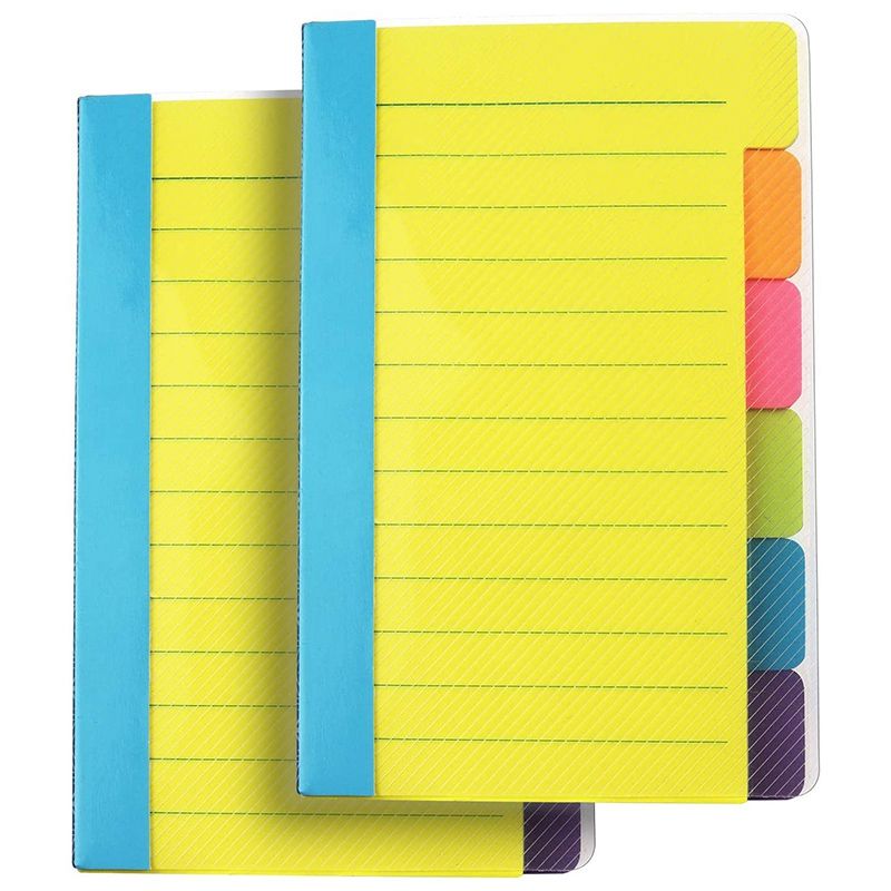 Sticky Notes Divider Sticky Notes Tabs ,Tabbed Self-Stick Lined Bright Colors Notepad, 4X6Inch