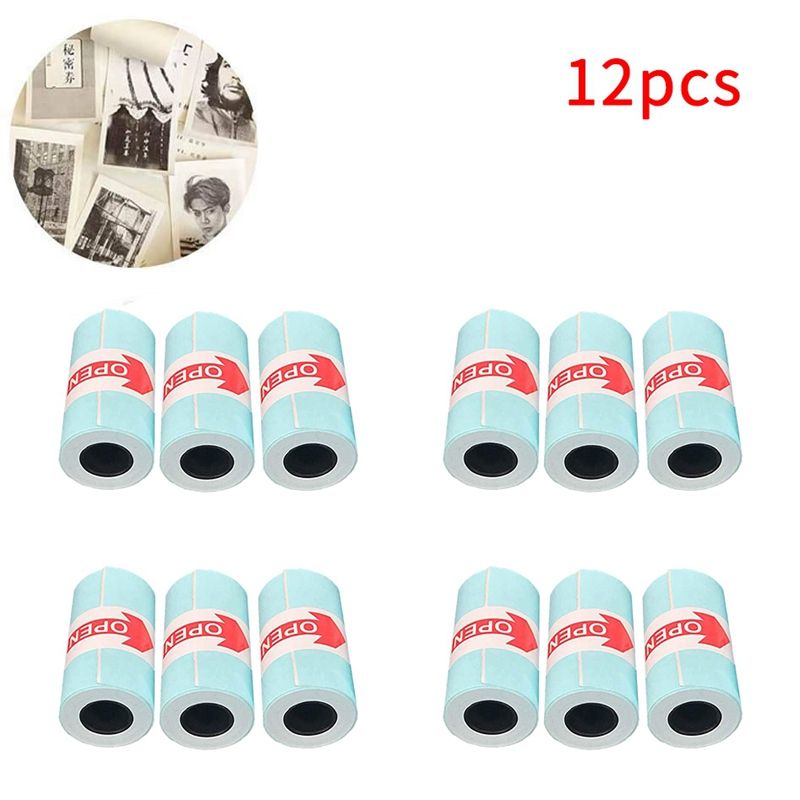 12 Rolls Sticker Thermal Paper 57mm x 30mm -Adhesive Thermal Printer for PAPERANG Printer Cash Register POS Receipt