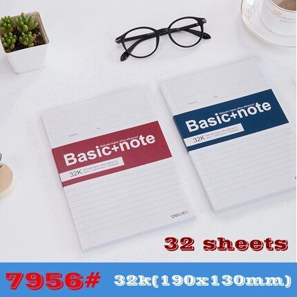 1PCS Deli 7650 Soft face notebook Hand writing notebook A5 B5 A4 32k Size optional 30-100 sheets notebook
