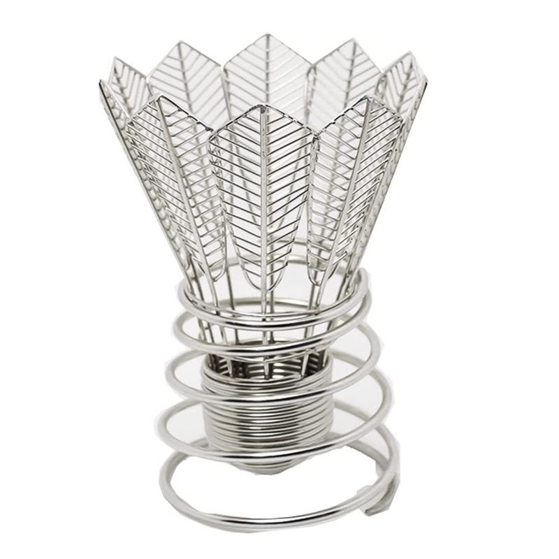 Metal Pen Holder Creative Gift Badminton Pen Tube Stainless Steel Metal Desk Organization Office Pencil Holders
