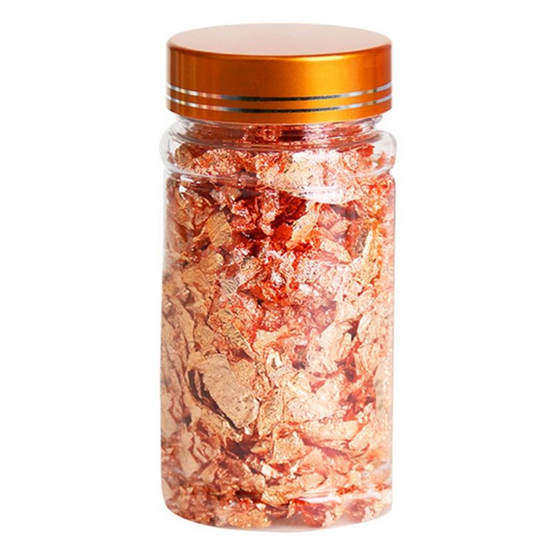 Decorative Leaf Flakes aurum galactic Confetti DIY Nail Art Paiting Materials Decorate Ffluid Paper Party Supplies, Rose aurum