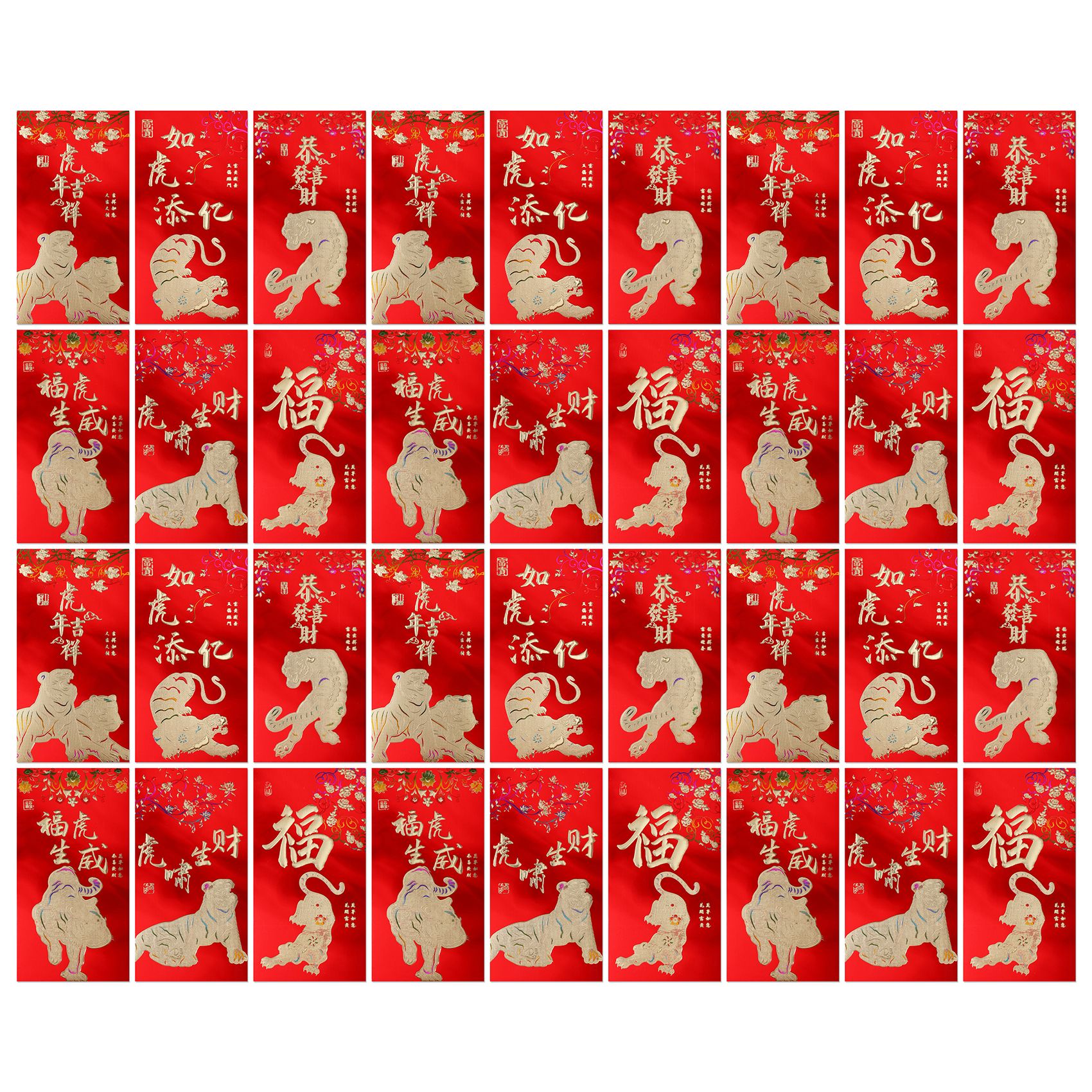 36 Pcs Chinese Red Envelopes, Year Hong Bao Envelopes with Classical Chinese Patterns, Lucky Money Pockets