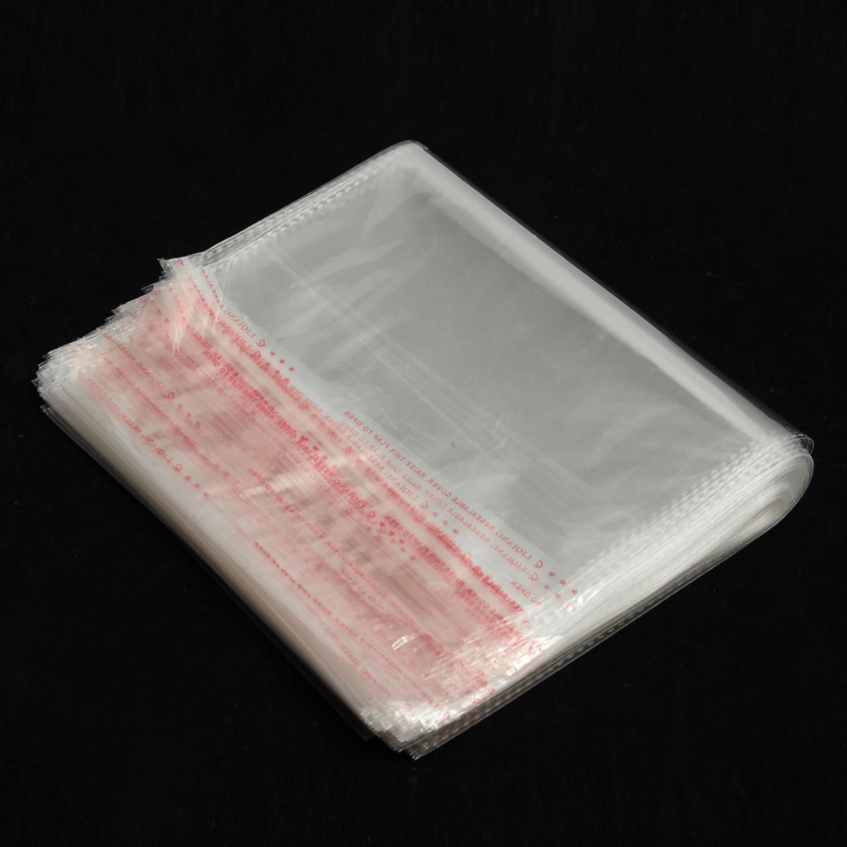 100Pcs 18X30cm Resealable Transparent Plastic Bags Opp Bag + Self Adhesive Seal