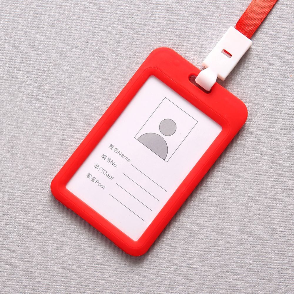 2pcs Name Credit Card Holders Neck Strap with Lanyard Badge Holder Staff Identification Card Bus ID Holders Kawaii Stationary