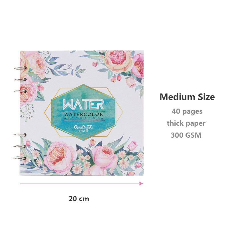 Loose leaf notebook Watercolor & markers painting Sketchbook 40 pages 300 GSM Spiral journal Two sizes School supplies(null)
