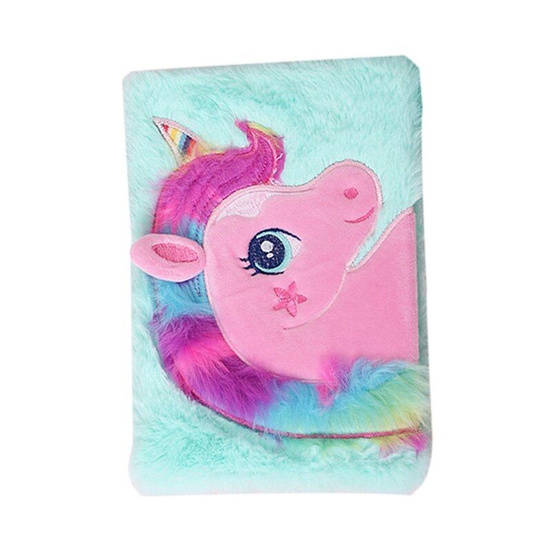 1 Pcs Cartoon Colorful Unicorn Plush Notebooks Girls Portable Pocket Diary Planner Notepad Stationery