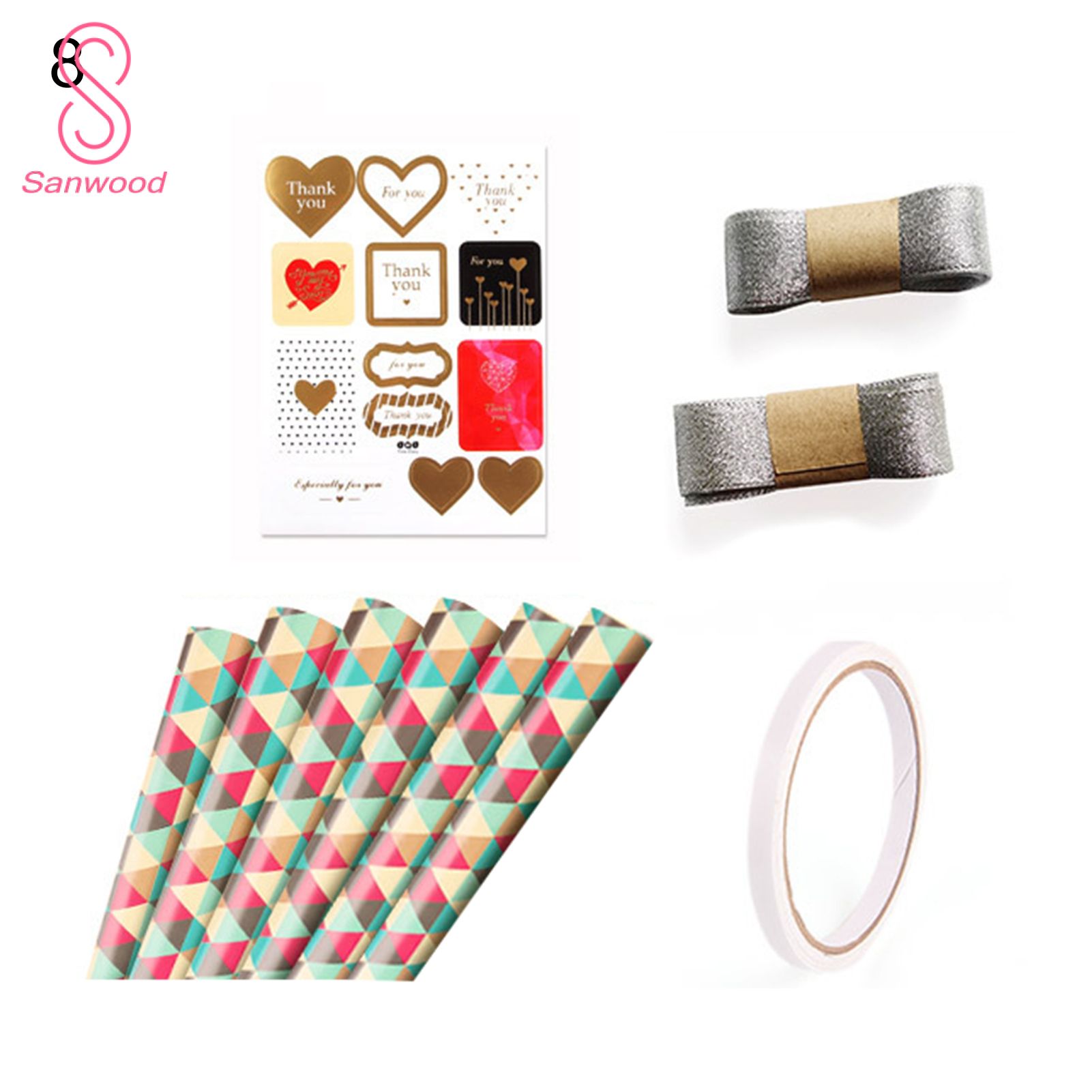 1 Set Wrapping Paper Eco-friendly Smooth Surface Art Paper DIY Adorable Gift Wrapping Paper for Party