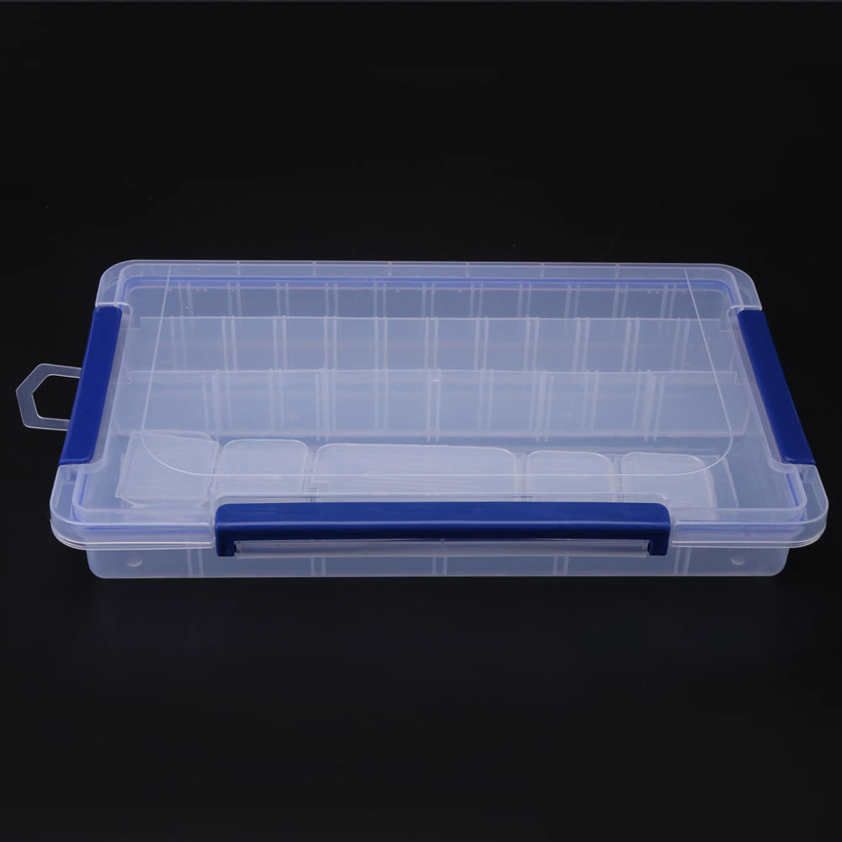 Clear Plastic Jewelry Storage Box with 20/28 Small Compartments Containers Case