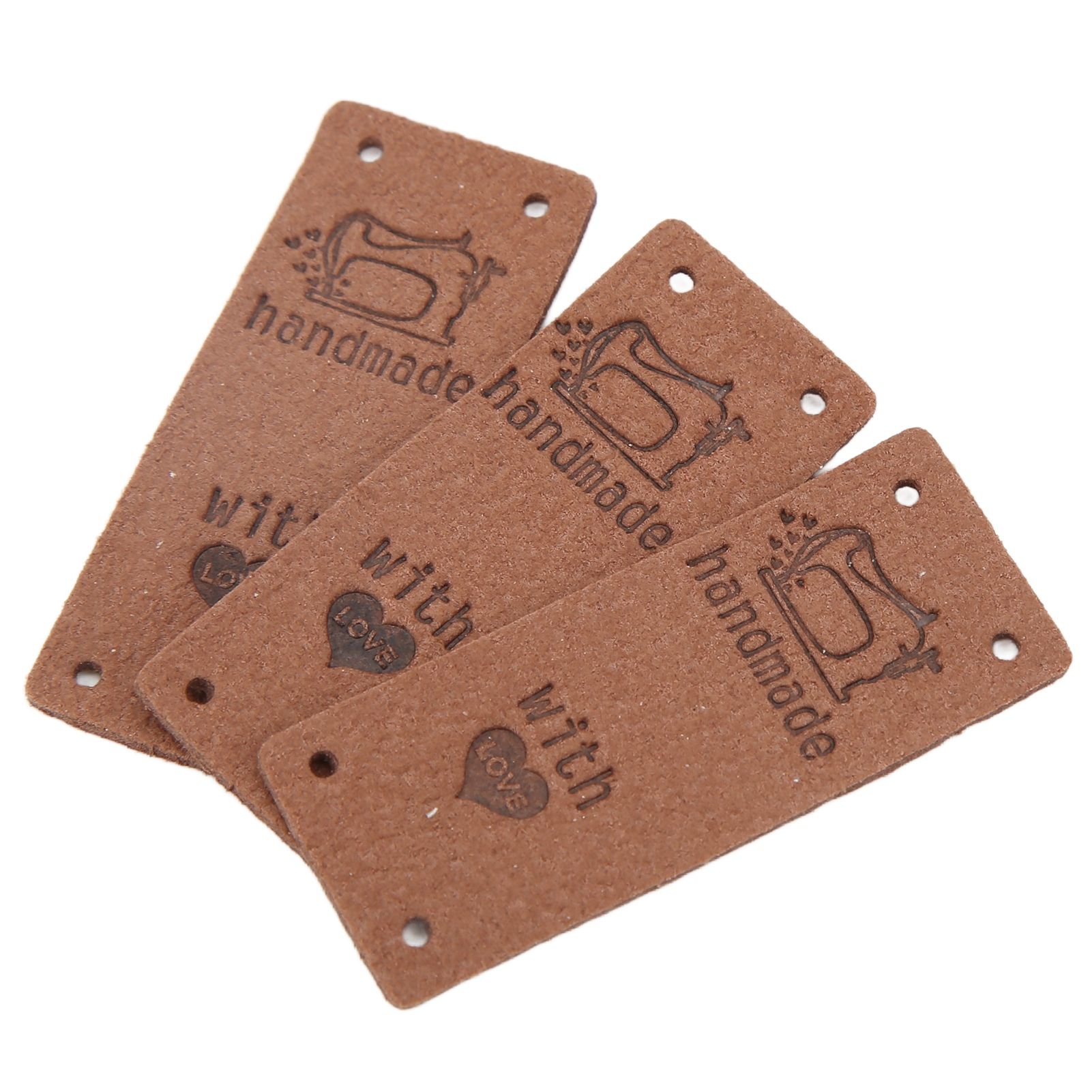 Himeng La 100Pcs PU Leather Label Color Hand‑Made Soft 4 Holes Useful DIY Accessories for Wallet Hat