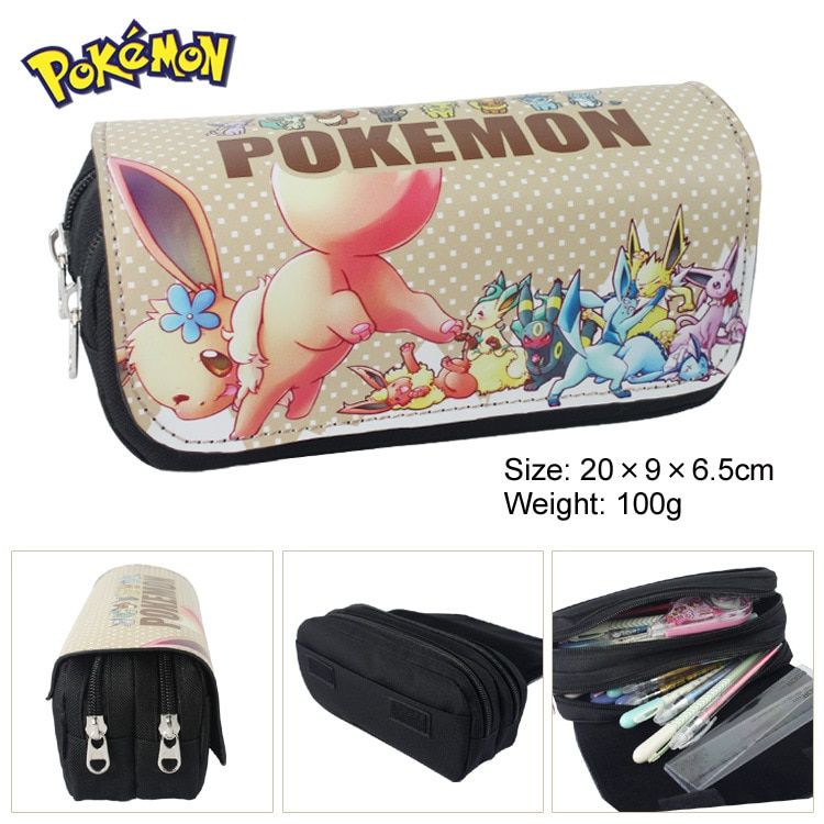 Pokemon Pencill Case School Cartoon Pikachu Black Pen Bag School Supplies Stationery Schoolbag Birthday Party Gifts for Boys