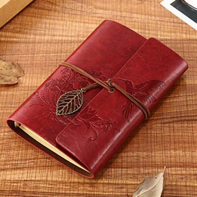 Butterfly Retro Kraft Paper Carry This Creative Hand Book A6 Loose-leaf Notebook Stationery Work Record Graffiti Diary Notepad