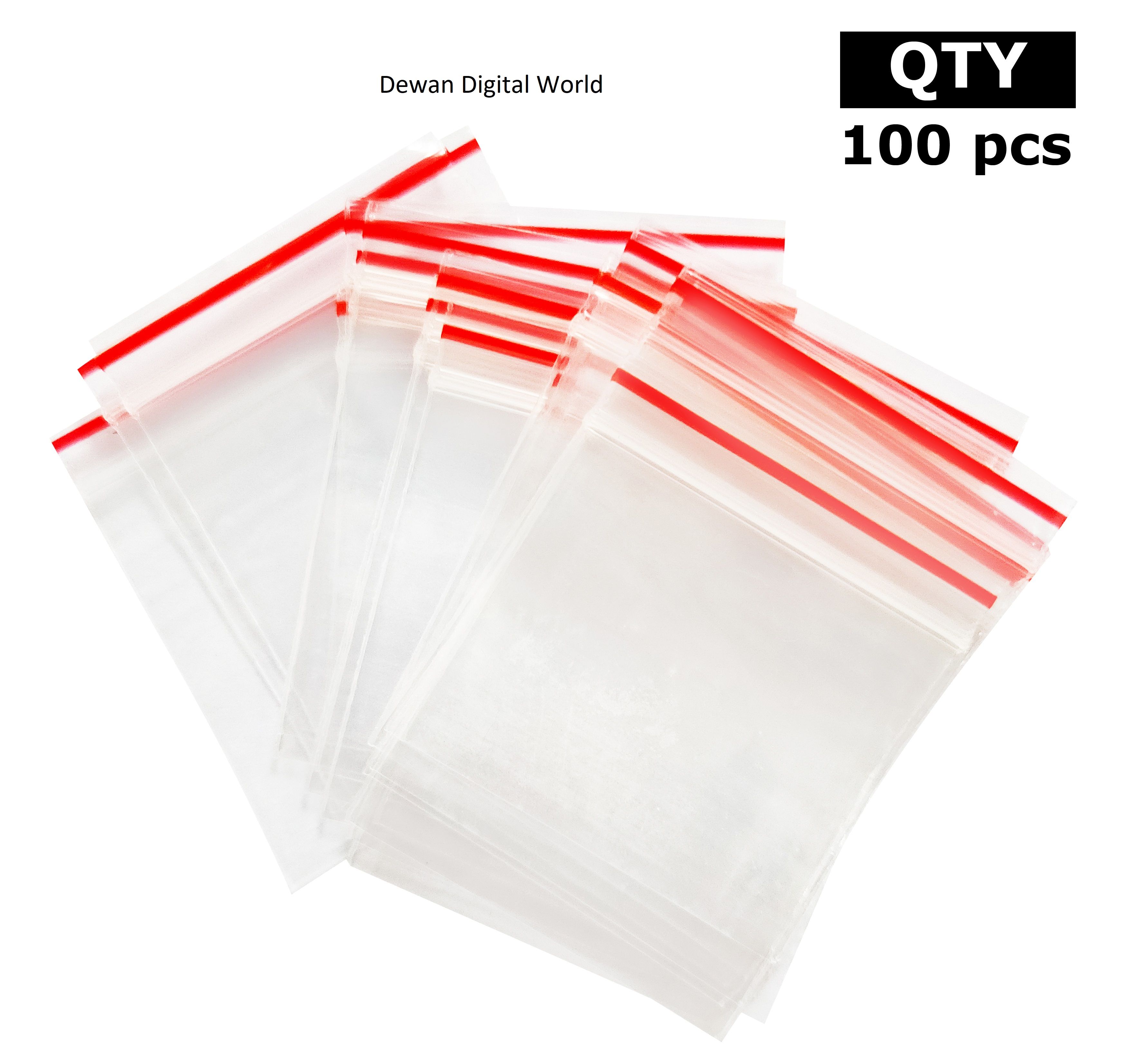 Resealable 9"X12" Pack of 100 Pcs Clear Zipper Poly Bag