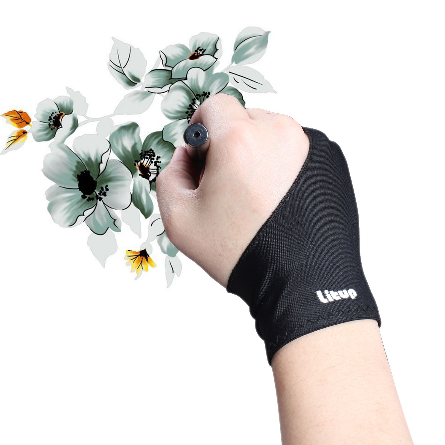 Huion Artist Glove for Graphics Drawing Tablet Right/Left Hand Free Size Black