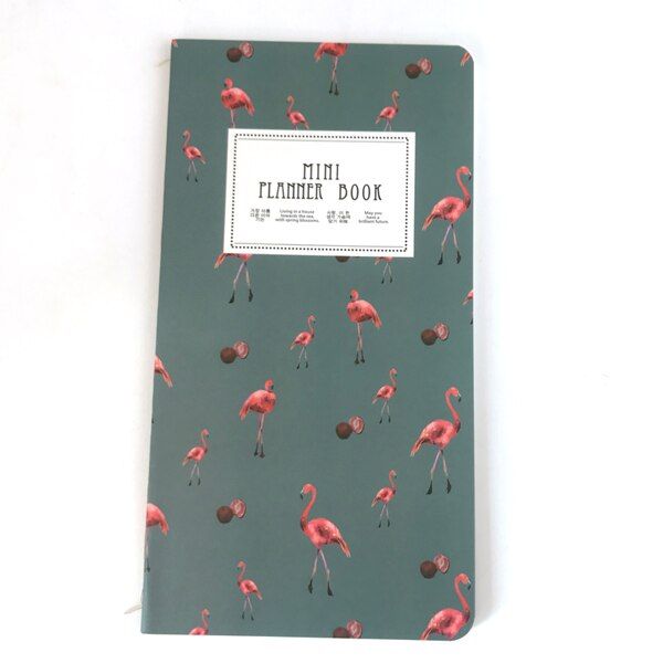 Monthly Planner Notebook Journal Mini Flamingo Vintage Caderno Defter Note Book Sketchbook Libretas Small School Flag Book