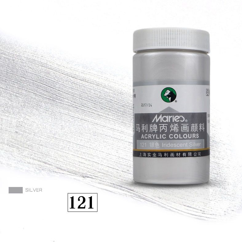 Maries High Quality Silver / Golden / Copper Metallic Acrylic color Glossy 300ml Jar