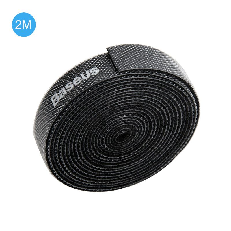 Baseus 1M/2M/3M Cable Organizer USB Cable Tie Wire Winder Nylon Tape 50cm For iPhone Lightning / Micro Usb / Type c Free Length Cable Clip Office desktop Management