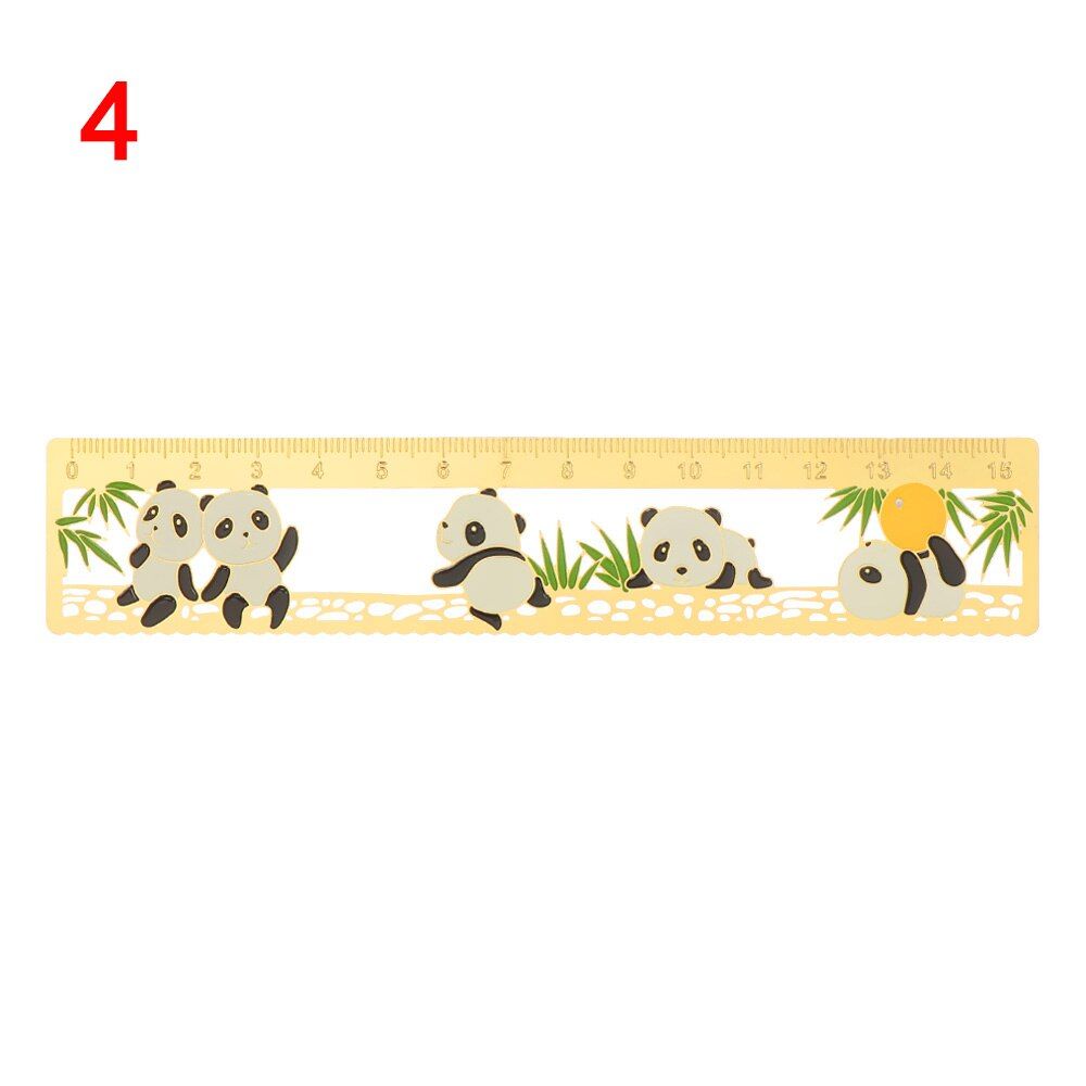 New Chinese Style Metal Bookmark Panda Hollow Rulers Metal Ruler Book Holder Measuring Tools Stationery Student Drawing Supplies