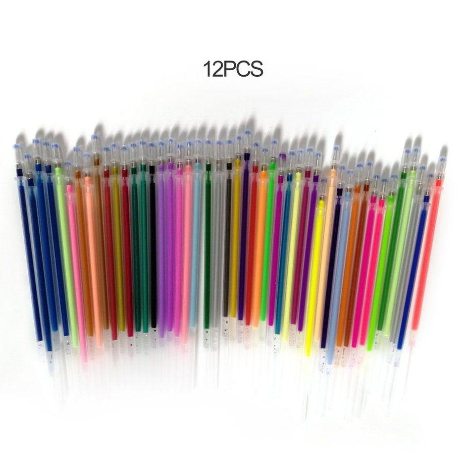 1.0mm Smooth Colorful Gel Pen Fluorescent Refills Color Cartridge Flash Pen