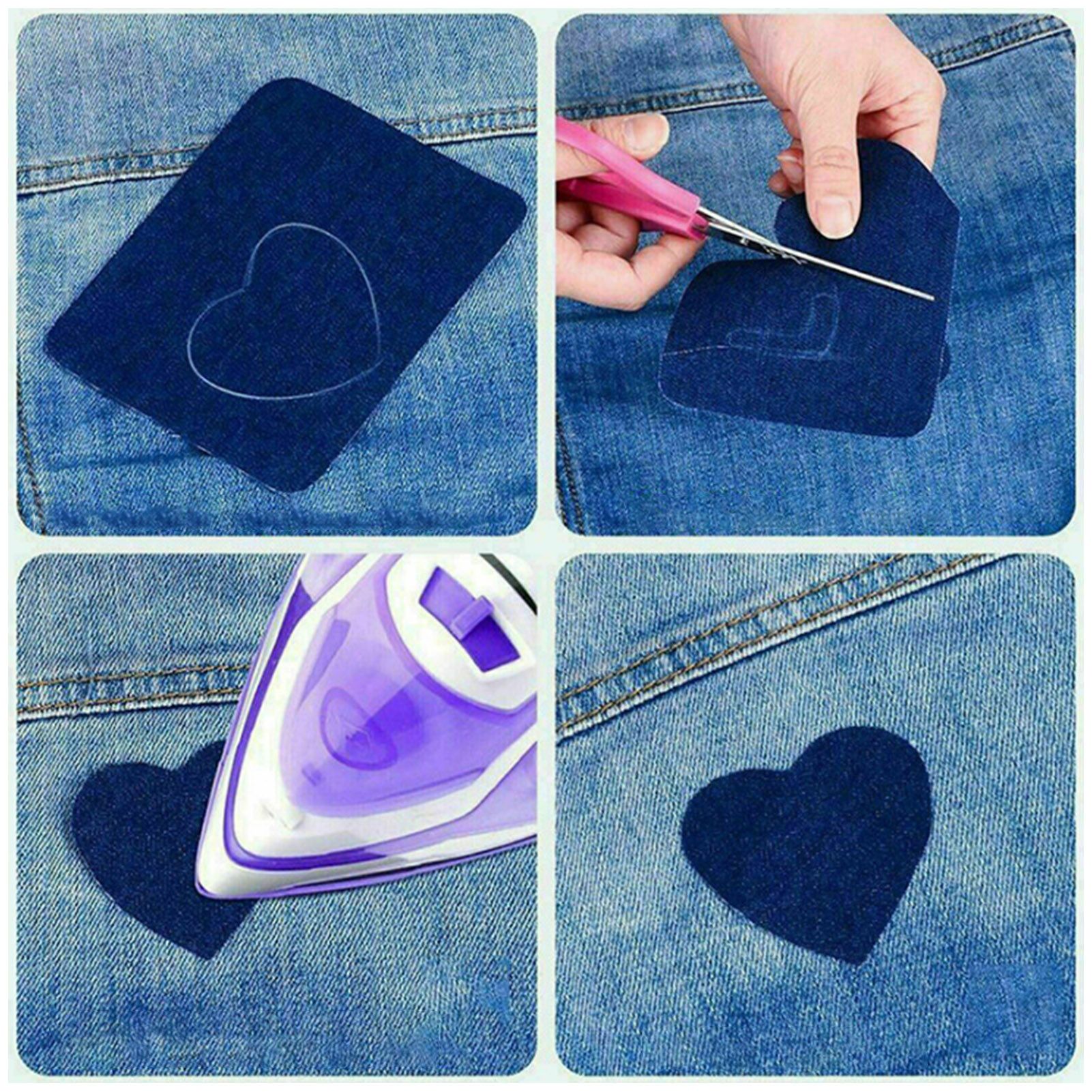 Denim Cut Piece Iron On Jeans Repair Patch Elbow Knee Clothing Sewing Accessories