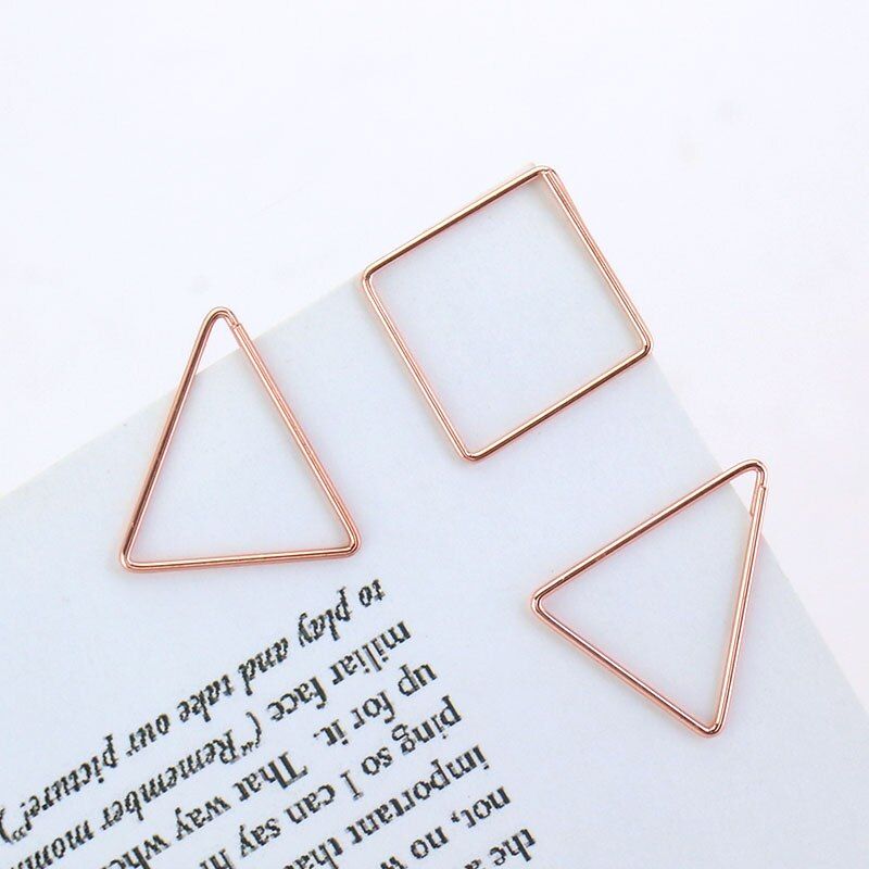 TUTU 4 pcs/pack Brief Style geometric Shaped Metal Paper Clip Bookmark Stationery School Office Supply Escolar Papelaria H0087