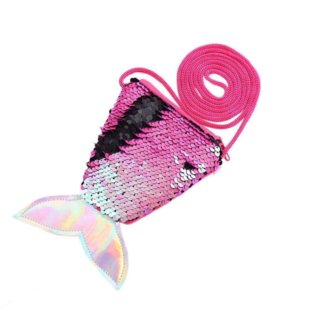 Kid Princess Mermaid Sequins Coin Purse Lady Lanyard Coin Bag Girl Small Wallet Children Messenger Bag Women Purse Children