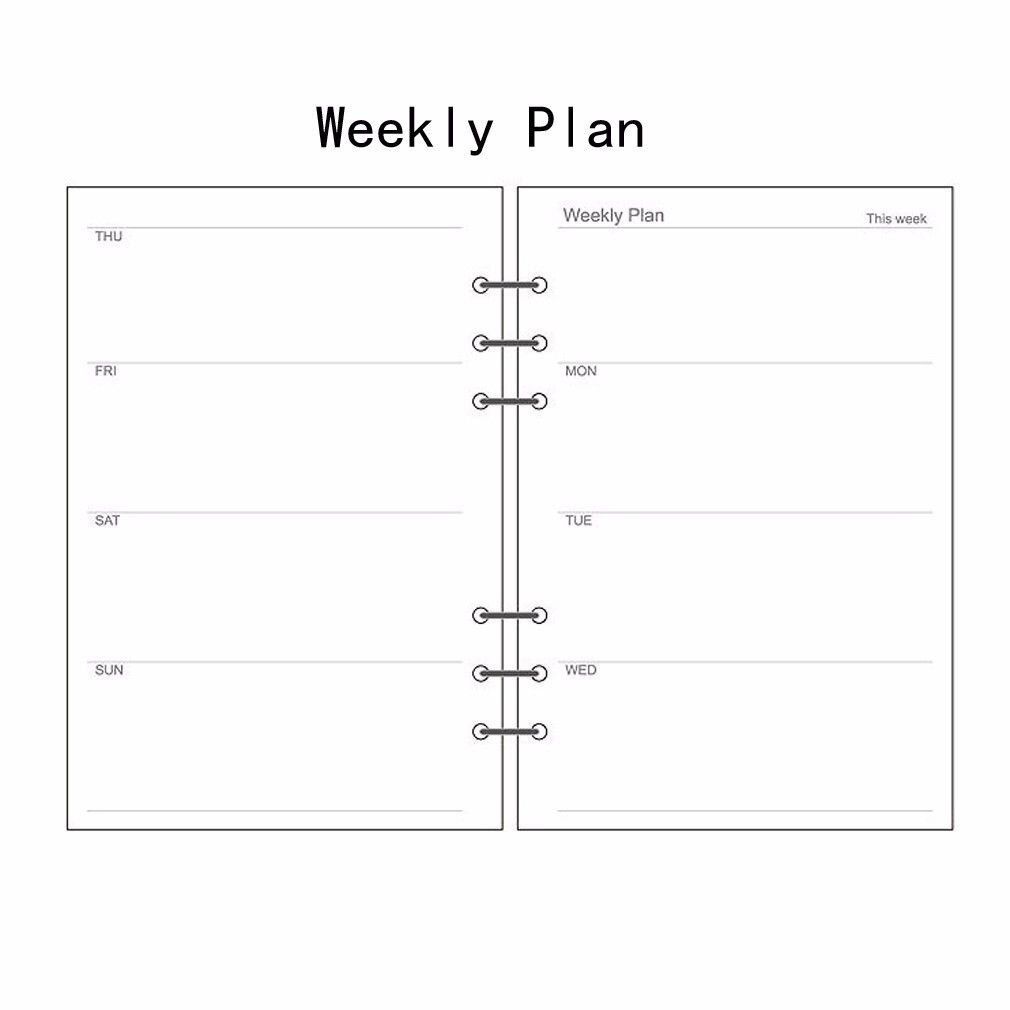 A5/A6/A7 Loose Leaf Refill Spiral Binder Planner Diary Insert Schedule Organiser Plan 45 Sheets Notes Paper 6 Holes Dot Grid