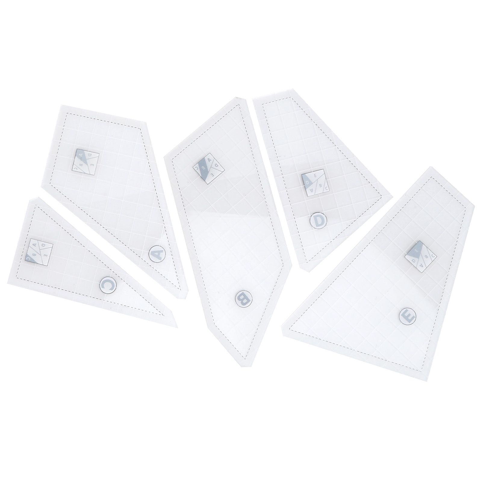 5pcs Quilting Rulers DIY Transparent Acrylic Templates Set