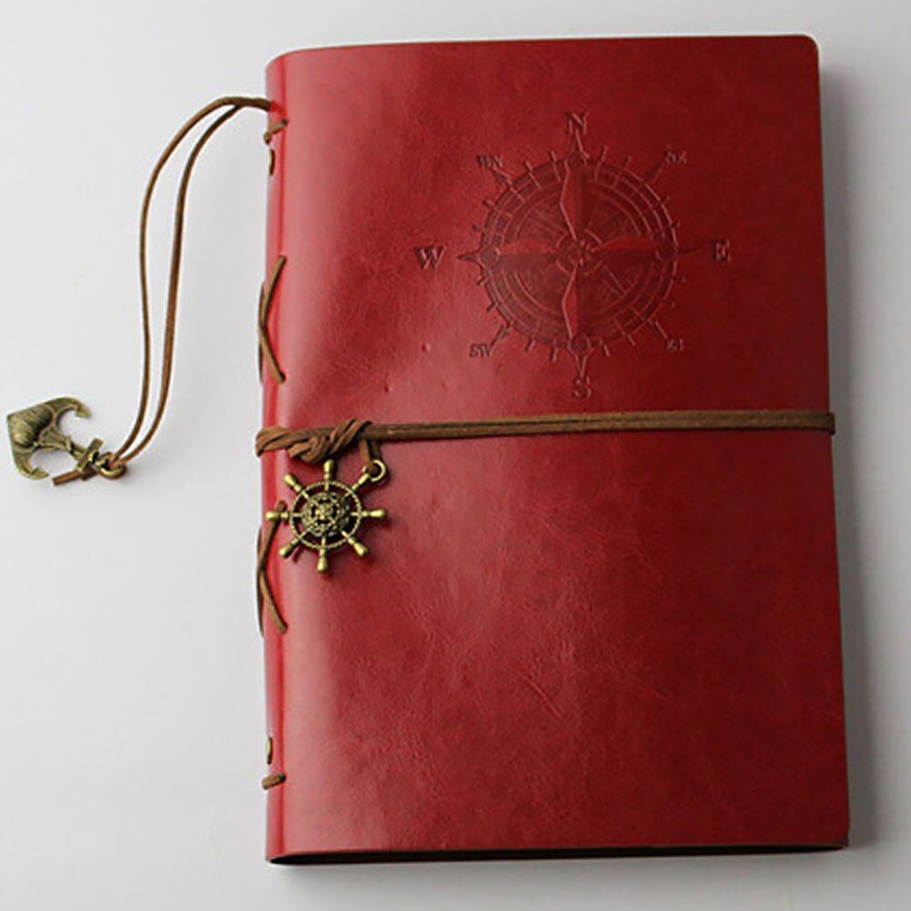 Artificial PU Pirate Notebook Diary Strap Planner Replaceable Stationery Vintage Classic Spiral Journal Stylish Strap Notebook(null)