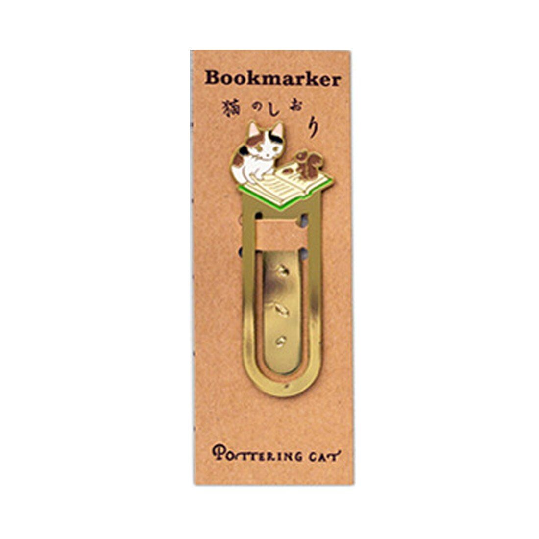 FangNymph Cute kitty Metal Bookmark Cartoon Pottering Cat Book Mark Tool Clip Page Bookmarks School Office Supplies stationery