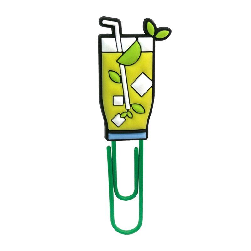 8Pcs Cute Cactus Coconut PVC Bookmarks Coffee Reading Paper Clips School Office Stationery Page Holder for Teacher Students Gift
