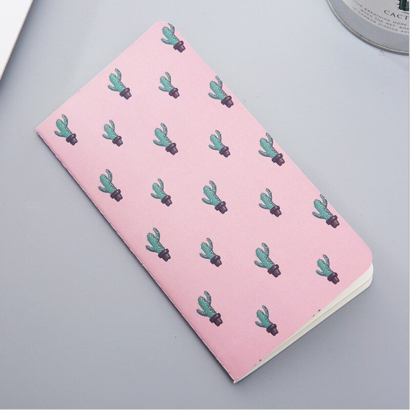 1pcs/lot Clear Simple Cherry Cactus Mini Pocket Notebooks Kids Writing Planner Notebook Material Escolar School Office Supplies
