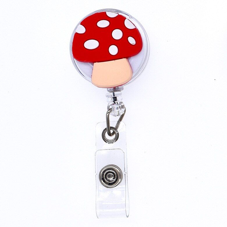 2020 Hot Sales 1 Piece High Quality Retractable Nurse Badge Holder Reel Cute Flowers Bow Mushroom Exhibition ID Card Holder