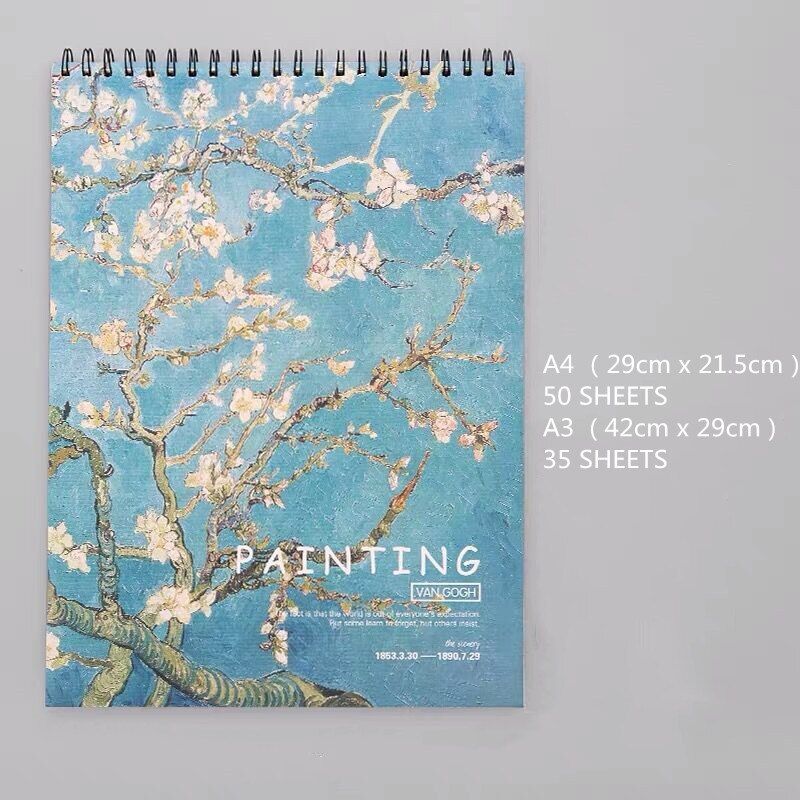 Sharkbang Vintage Graffiti A4 A3 Sketch Book Drawing Papers Art Painting Template Sketchbook Students Stationery Birthday Gift(null)