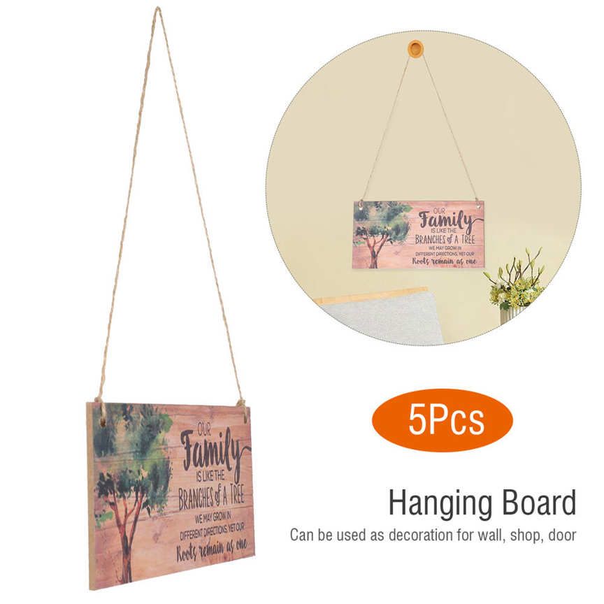 5 Set Wood Signs Holiday Hanging Porch Door Plaque Decoration Supplies Ornaments