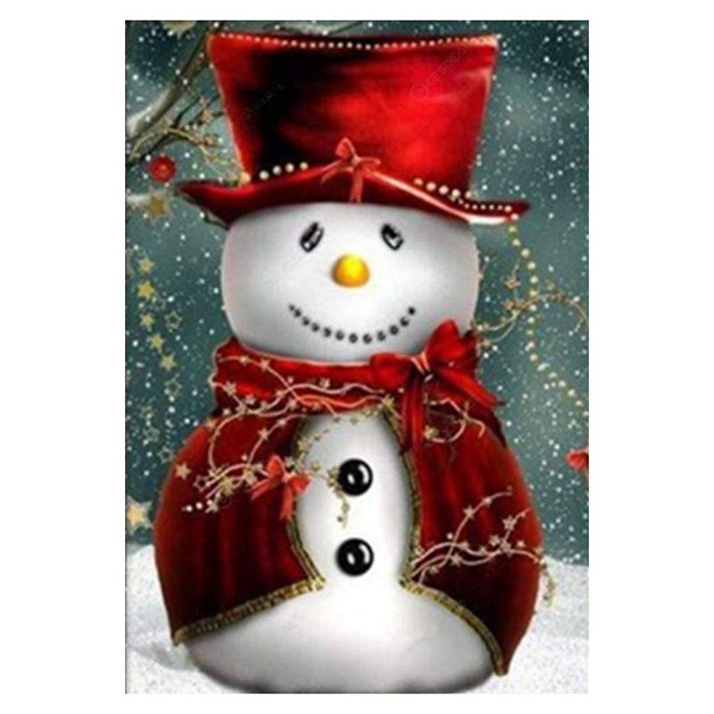 Round Diamond All Diamond Diamond Painting Set Living Room Dining Room Decoration Painting Christmas Snowman
