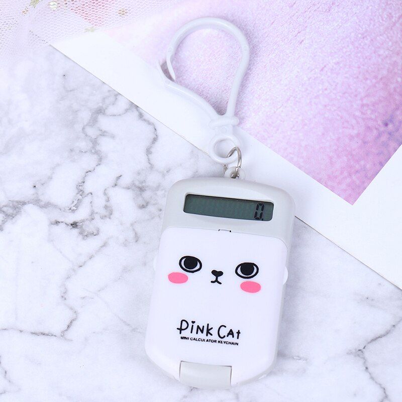 Office Supplies Kawaii Mini Calculator Pocket Size Portable Digit Calculator 8 Display Cartoon Cute Creative Keychain Calculator