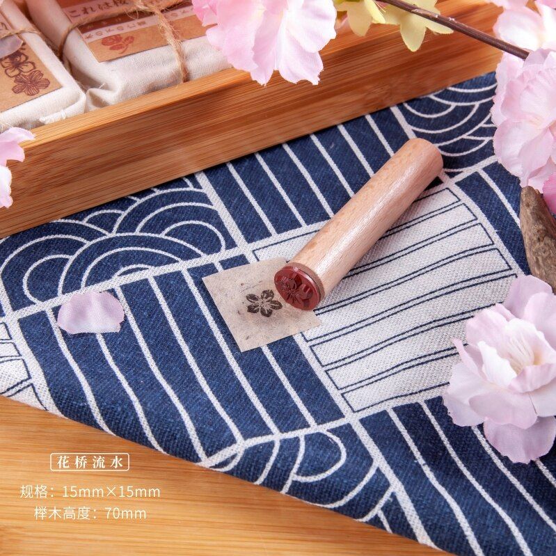 Vintage Cherry Blossom Decoration stamp Japanese Wooden rubber stamps for scrapbooking stationery DIY craft standard seal