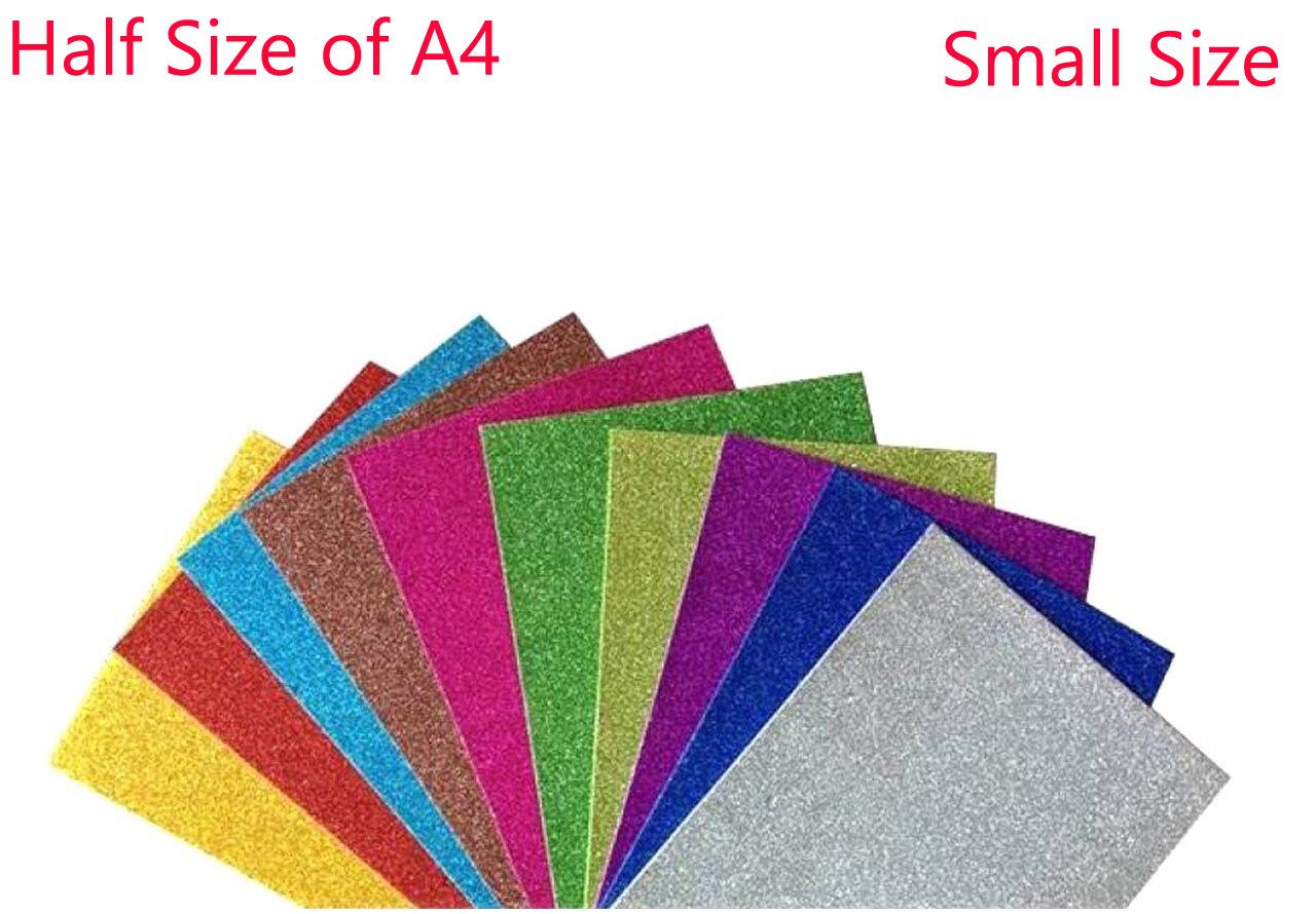 Muliticolor Glitter Paper (Half Size)-10pc
