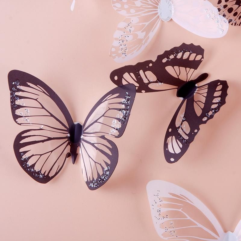 18pcs Colorful 3D Butterfly Sticker Art Design Decal Wall Sticker Decoration